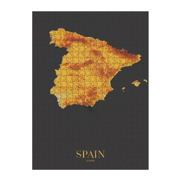 artboxONE Puzzle "Spanien 3D-Karte - Gold" artboxONE - Reise,Kartografie