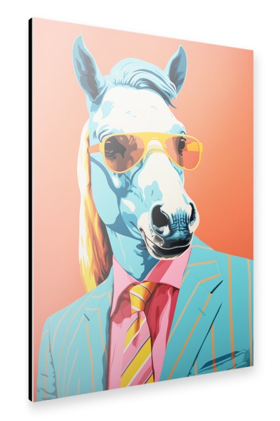 Alu-Dibond "Business pop-art Pferd" 30x20 cm artboxONE