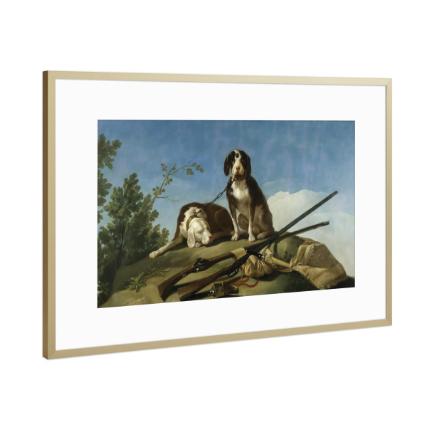 Poster mit Rahmen Gold "Jagdhunde" artboxONE - Natur,Tiere,Sport,Für Mama,Für Papa
