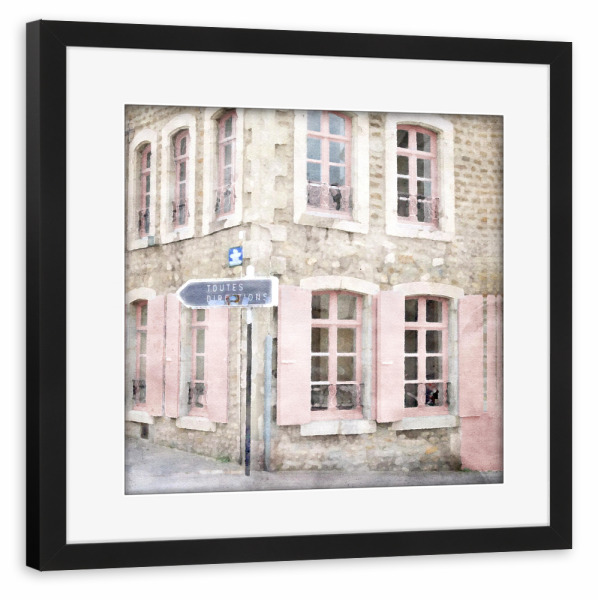Poster mit Rahmen schwarz "Rosa Fensterläden" artboxONE - Architektur,Städte / Paris