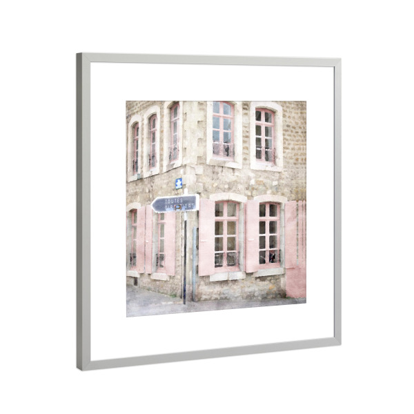 Poster mit Rahmen Silber "Rosa Fensterläden" artboxONE - Architektur,Städte / Paris