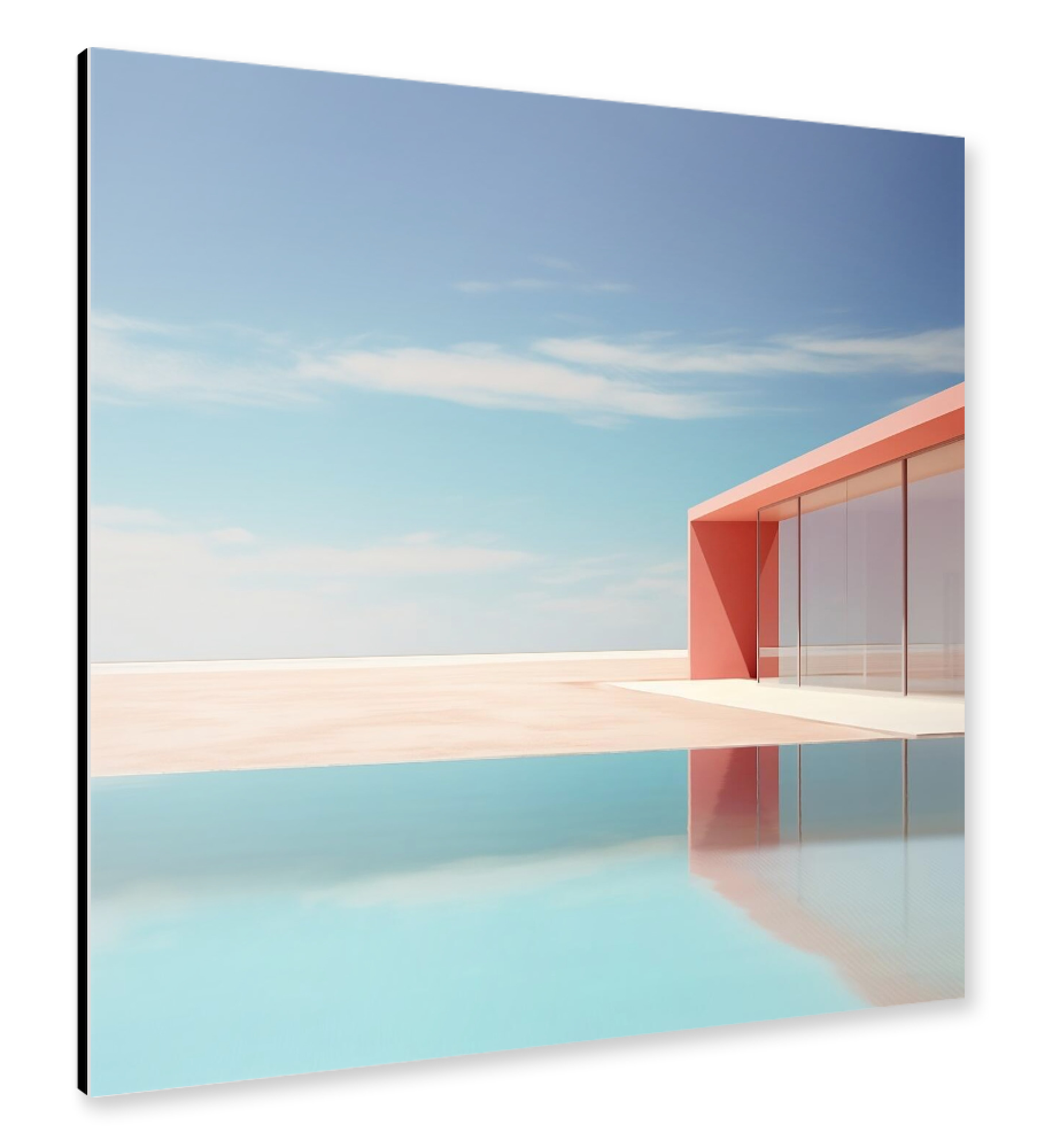 Alu-Dibond "Midcentury Poolside Art" 30x30 cm artboxONE