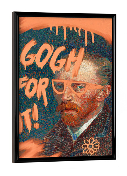 Poster mit schwarzem Rahmen "Gogh dafür" artboxONE - Lehrersprüche,Lustig