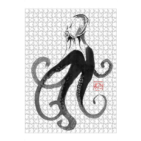 artboxONE Puzzle "Oktopus" artboxONE - Tiere,Schwarzweiß - Japan,Oktopus,Sumie - Bild japan