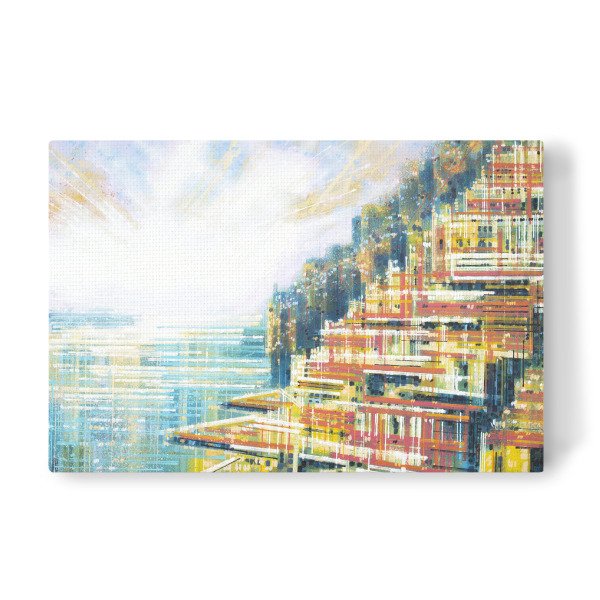 Leinwandbild "Ein Postiano-Sommer" artboxONE - Reise,Architektur,Städte / Weitere - Positano,Italien,Dorf,Ufer,Architektur,Reisen,Landschaft