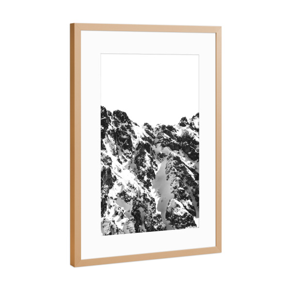 Poster mit Rahmen Kupfer "Berggipfel - verschneit" artboxONE - Natur,Reise
