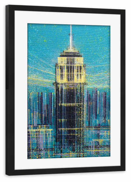 Poster mit Rahmen schwarz "Das Empire State Building" artboxONE - Städte / New York,Reise,Abstrakt,Architektur
