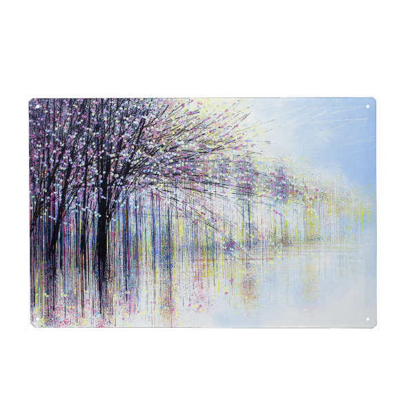 Metall Poster "Waterside Spring Blossom" artboxONE - Natur,Floral,Abstrakt