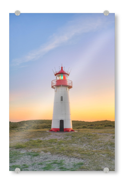 Acrylglasbild "Leuchtturm List-West am Abend" artboxONE - Reise,Architektur,Reise / Strand und Meer