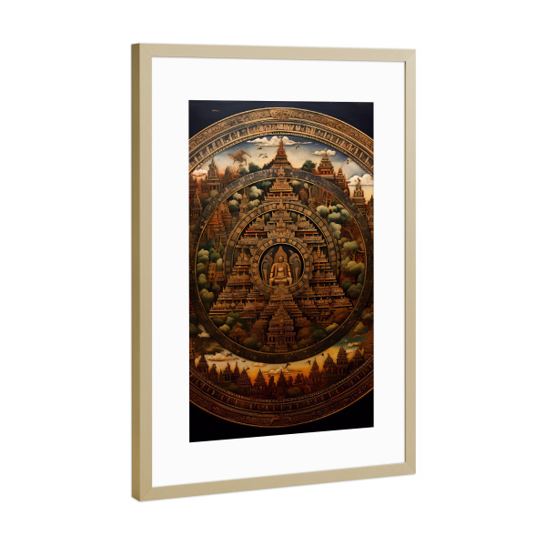 Poster mit Rahmen Gold "Zivilisationen – Banteay" artboxONE - Städte,Abstrakt,Architektur