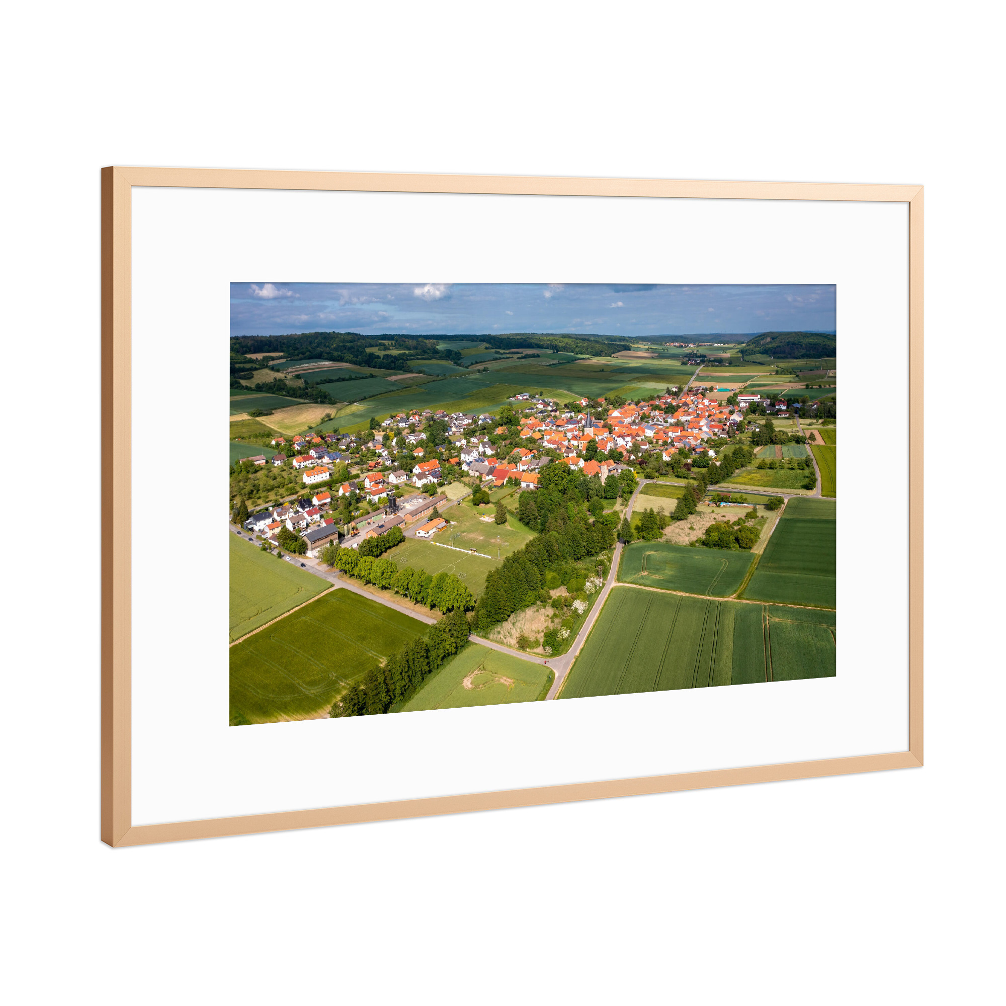 Poster mit Rahmen Kupfer "Dorf Netra im schönen Nordhessen" artboxONE - Architektur - Netra,Ringgau,Hessen,Dorf,Nordhessen,Gemeinde ringgau
