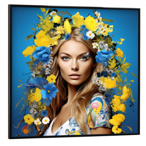 Poster mit schwarzem Rahmen 30x30 cm "MIDSUMMER" artboxONE - Floral,Menschen - Midsummer,Schweden,Frau,Blumen,Portrait