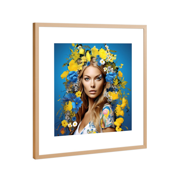 Poster mit Rahmen Kupfer "MIDSUMMER" artboxONE - Floral,Menschen - Midsummer,Schweden,Frau,Blumen,Portrait