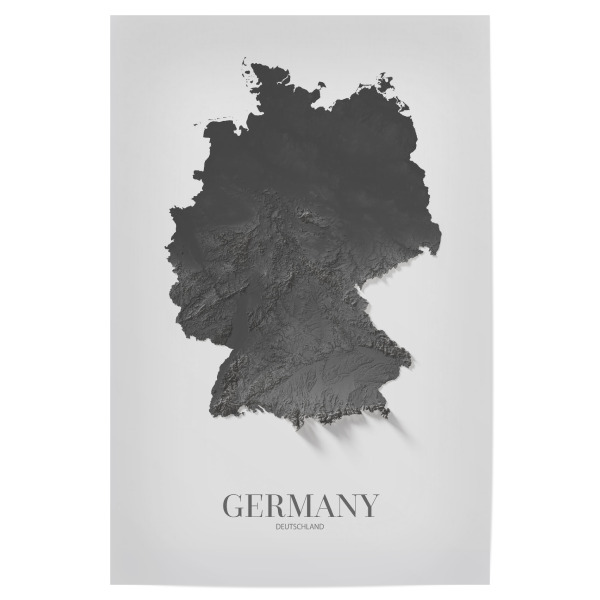 Poster "Deutschland Schwarzweiß Karte" artboxONE - Reise,Kartografie