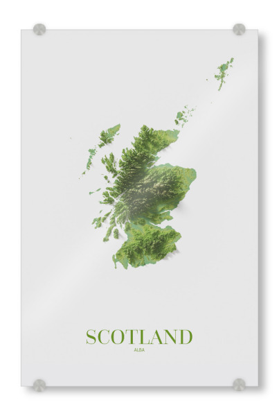 Acrylglasbild "Schottland 3D-Karte" artboxONE - Städte,Kartografie