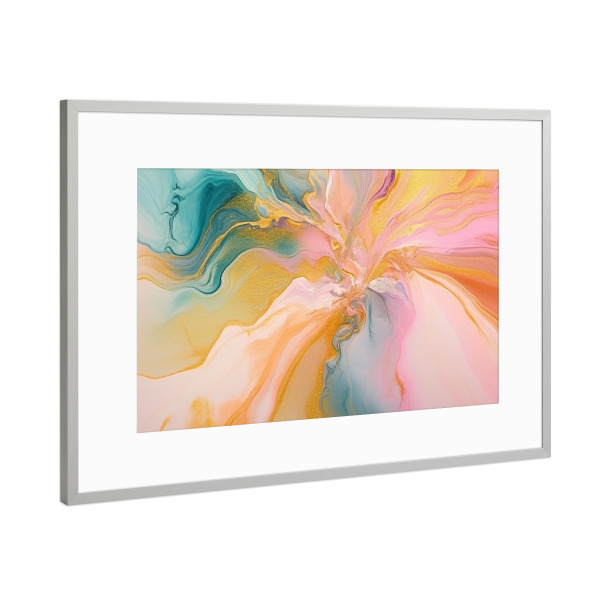 Poster mit Rahmen Silber "Marmor Romantic" artboxONE - Natur,Abstrakt,Marmor
