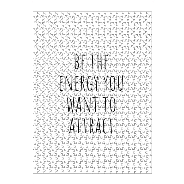 Puzzle Ravensburger "Sei die Energie" artboxONE - Lustig - Motivationszitat,Schwarzweiß,Typografie,Humor,Lustige zitate,Wandkunst