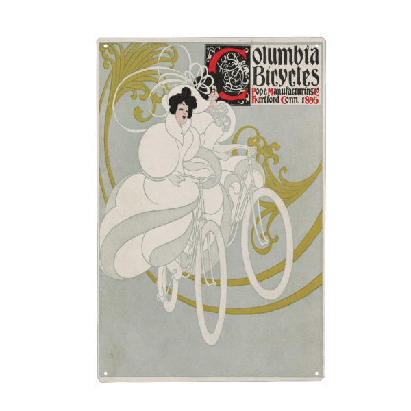 Holzbild "Bradley Will - Columbia Bicycles" artboxONE - Typografie,Menschen,Fashion