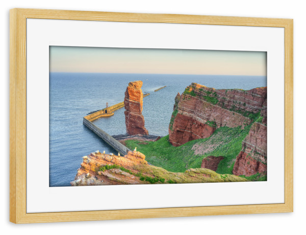 Poster mit Rahmen kiefer "Helgoland am Morgen" artboxONE - Natur,Reise,Reise / Strand und Meer