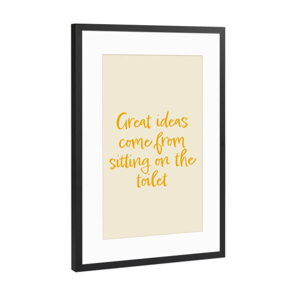 Poster mit Rahmen Schwarz (Metallic) "Badezimmerideen" artboxONE - Typografie,Comic,Menschen,Fiktion,Lustig