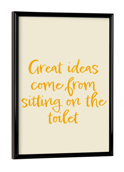 Poster mit schwarzem Rahmen "Badezimmerideen" artboxONE - Typografie,Comic,Menschen,Fiktion,Lustig