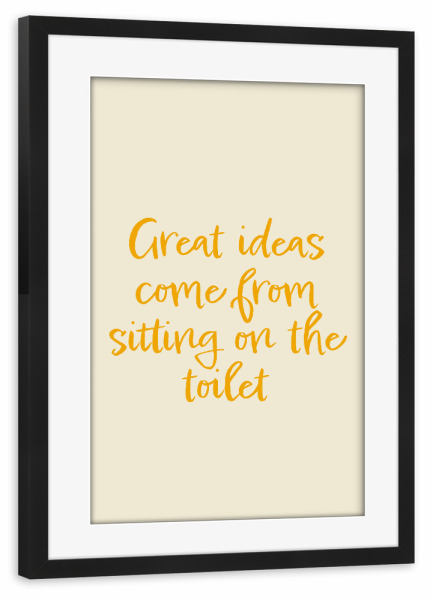 Poster mit Rahmen schwarz "Badezimmerideen" artboxONE - Typografie,Comic,Menschen,Fiktion,Lustig