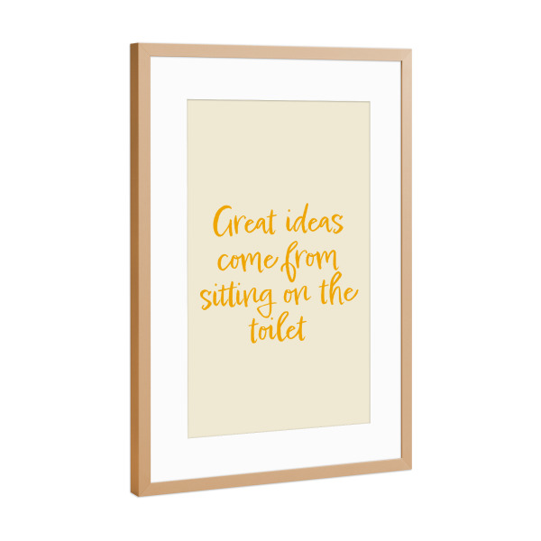 Poster mit Rahmen Kupfer "Badezimmerideen" artboxONE - Typografie,Comic,Menschen,Fiktion,Lustig