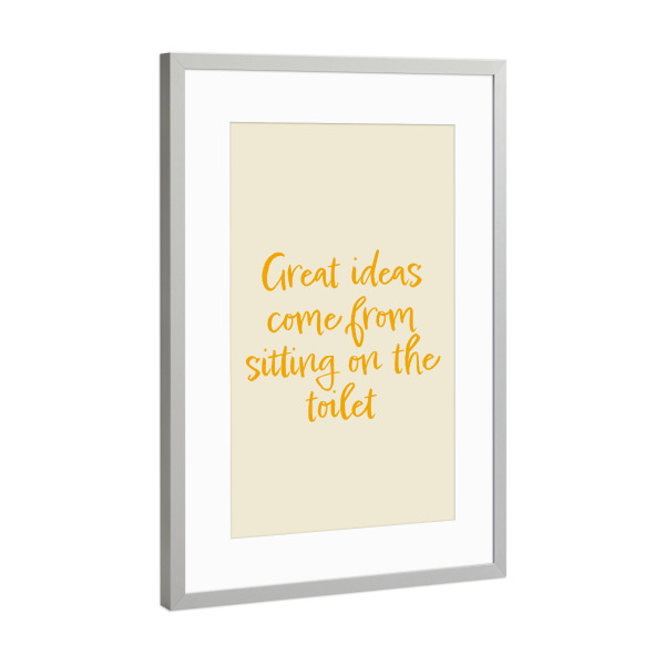 Poster mit Rahmen Silber "Badezimmerideen" artboxONE - Typografie,Comic,Menschen,Fiktion,Lustig