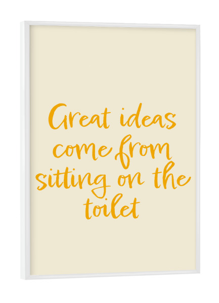 Poster mit weißem Rahmen "Badezimmerideen" artboxONE - Typografie,Comic,Menschen,Fiktion,Lustig