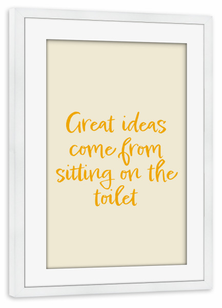 Poster mit Rahmen weiß "Badezimmerideen" artboxONE - Typografie,Comic,Menschen,Fiktion,Lustig