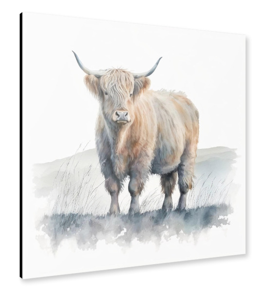 Alu-Dibond "Highland Cow Field J" 30x30 cm artboxONE