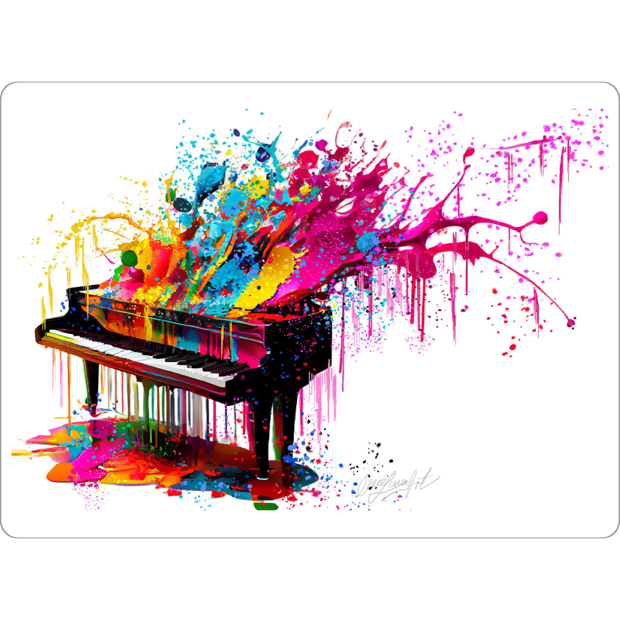 Tischset "Buntes Klavier" artboxONE - Abstrakt,Musik - Bunt,Mehrfarbig,Splatter,Tropfen,Klavier,Musik,Tastatur - Bild bunt