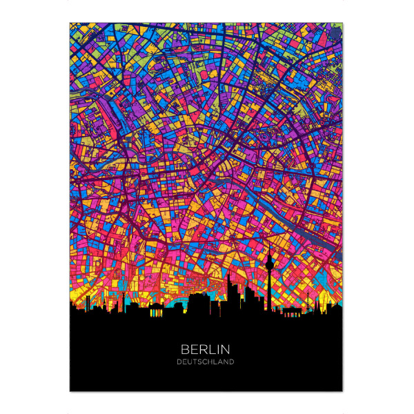 Puzzle Ravensburger "Berliner Skyline-Karte Neon" artboxONE - Städte,Städte / Berlin