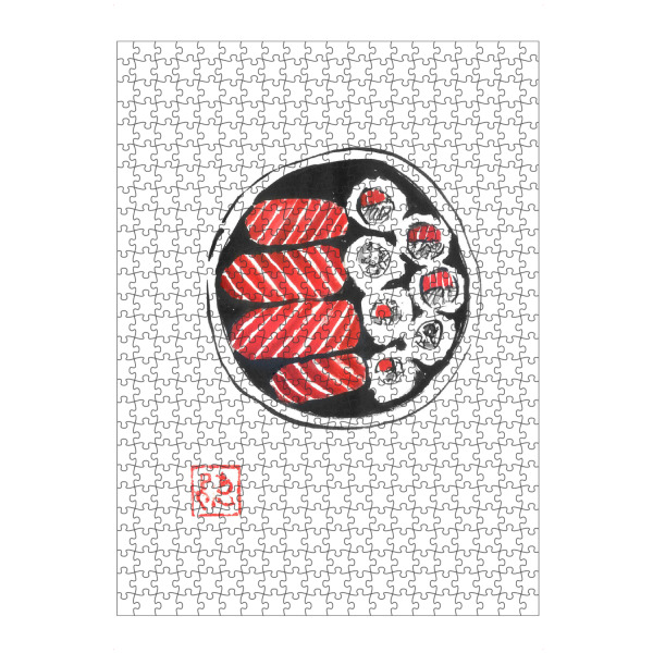 Puzzle Ravensburger "Bento" artboxONE - Essen & Trinken,Reise / Asien - Bento,Sumie,Japan,Sushi,Reis,Lachs - Bild bento