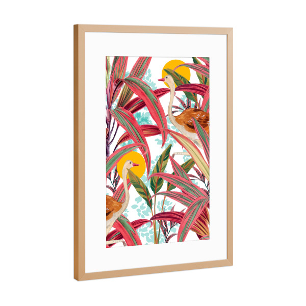 Poster mit Rahmen Kupfer "Der Glaube ist der Vogel" artboxONE - Floral,Tiere