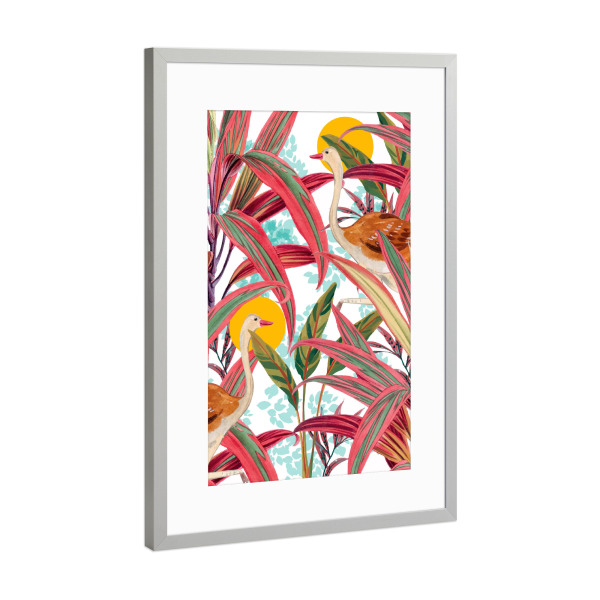 Poster mit Rahmen Silber "Der Glaube ist der Vogel" artboxONE - Floral,Tiere