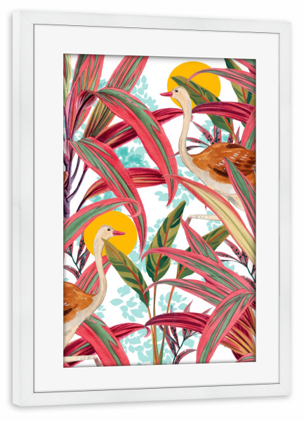 Poster mit Rahmen weiß "Der Glaube ist der Vogel" artboxONE - Floral,Tiere