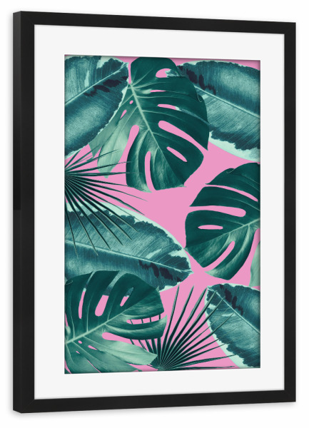 Poster mit Rahmen schwarz "Botanical pattern I" artboxONE - Floral