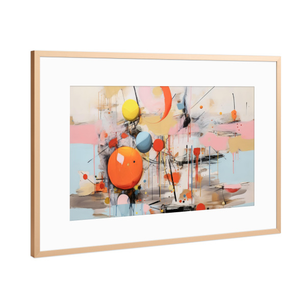 Poster mit Rahmen Kupfer "Pinselstriche abstrakt" artboxONE - Abstrakt,Geometrie