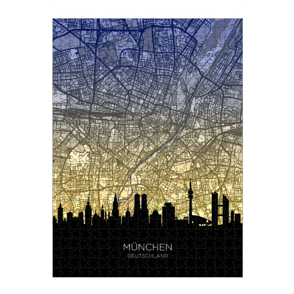 artboxONE Puzzle "München Skyline Karte Dawn" artboxONE - Städte,Städte / München