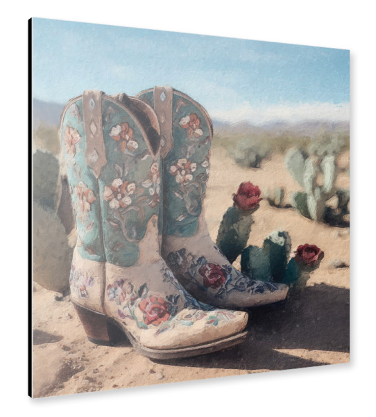 Alu-Dibond "Cowgirl-Stiefel L" 30x30 cm artboxONE