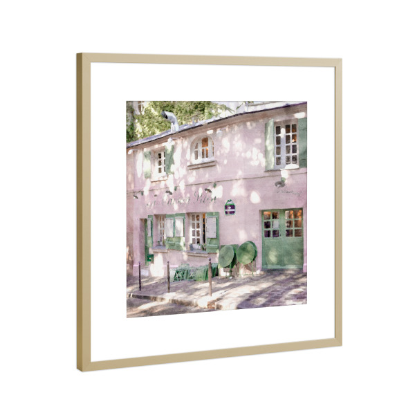Poster mit Rahmen Gold "Rosa Studio" artboxONE - Floral,Architektur,Städte / Paris - Rosa,Paris,Architektur,Straßenansicht,Stadt