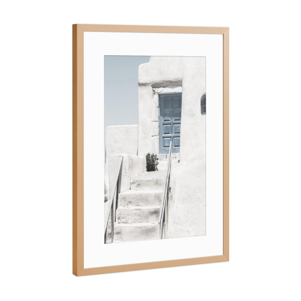Poster mit Rahmen Kupfer "Staubige blaue Tür H" artboxONE - Architektur - Architektur,Türen,Tür,Häuser,Zuhause,Blau