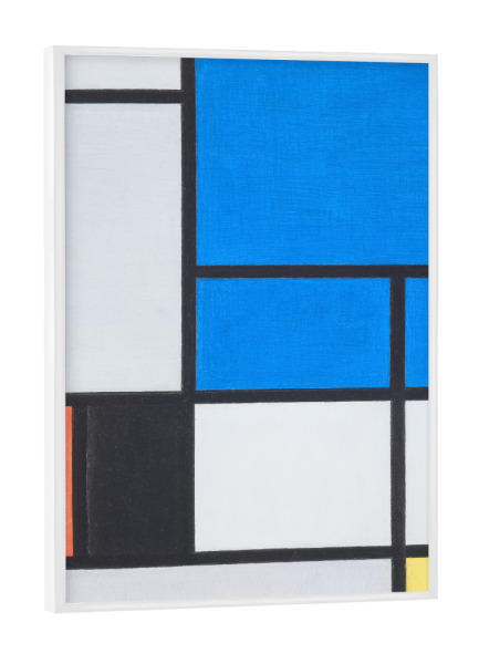 Poster mit weißem Rahmen "Blau, Rot, Schwarz, Gelb, Grau" artboxONE - Städte,Reise,Abstrakt,Städte / Weitere,Für Papa