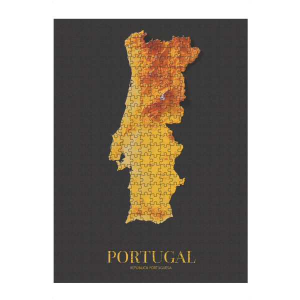 Puzzle Ravensburger "Portugal 3D-Karte – Gold" artboxONE - Reise,Kartografie