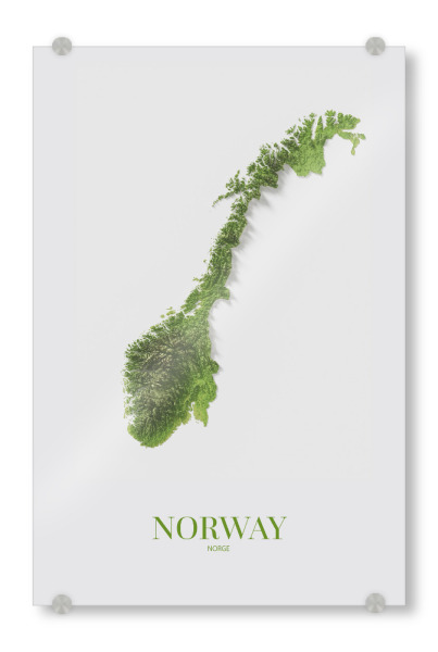 Acrylglasbild "Norwegen 3D-Karte" artboxONE - Kartografie - Norwegen,Norwegen-karte,Karte,Skandinavien,Skandinavien-karte,Norge,Minimal,Minimale karte