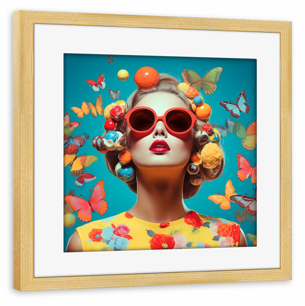 Poster mit Rahmen kiefer "POP WOMAN" artboxONE - Fashion - Woman,Fun,Popart