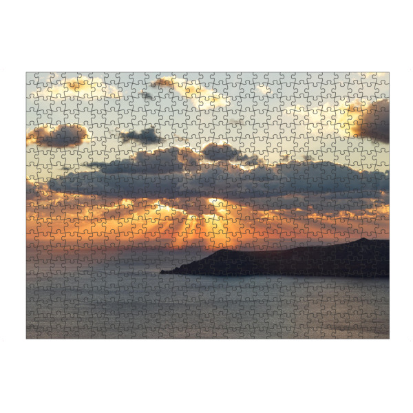 Puzzle Ravensburger "Sonnenstrahlen auf Santorini" artboxONE - Natur,Reise,Reise / Strand und Meer
