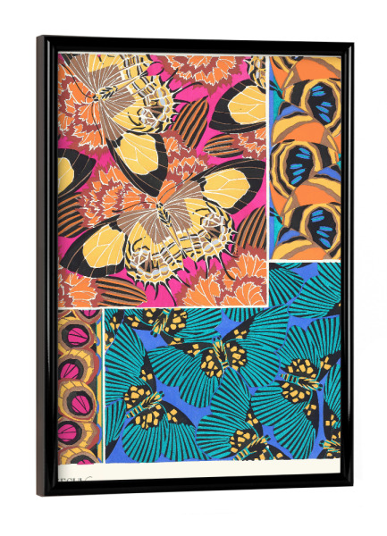 Poster mit schwarzem Rahmen "Séguy - Schmetterlinge Duo" artboxONE - Typografie,Natur,Tiere