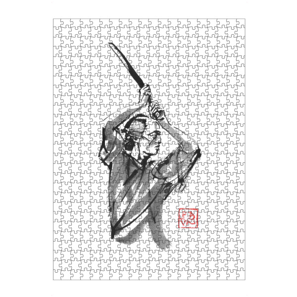 artboxONE Puzzle "Vor dem Schlagen" artboxONE - Menschen,Reise / Asien - Samurai,Sumie,Japan - Bild samurai